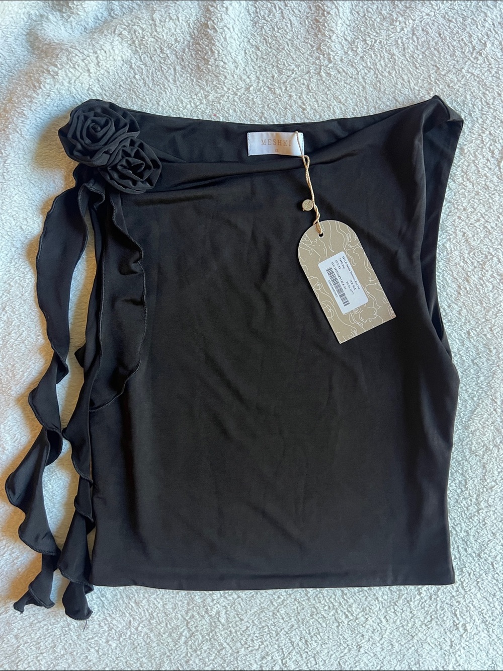 Meshki Isabella Sleeveless Rose Top in Black - XS - NWT